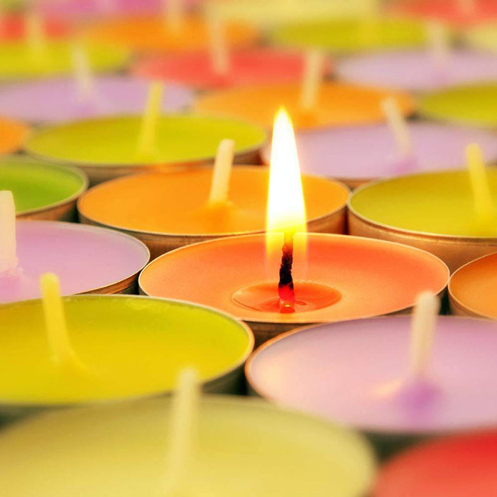 Multi Colour Wax tea light candles set of 20 - FromIndia.com