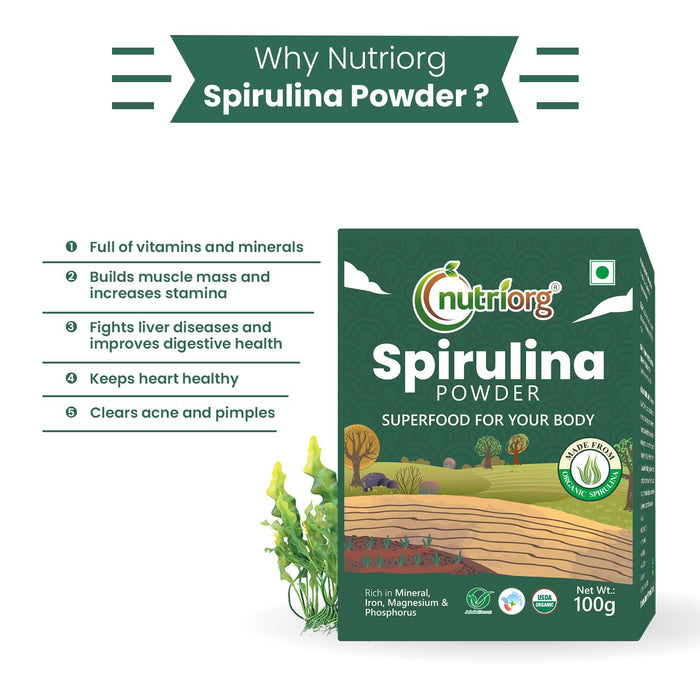 Nutriorg Spirulina Powder 100g - FromIndia.com