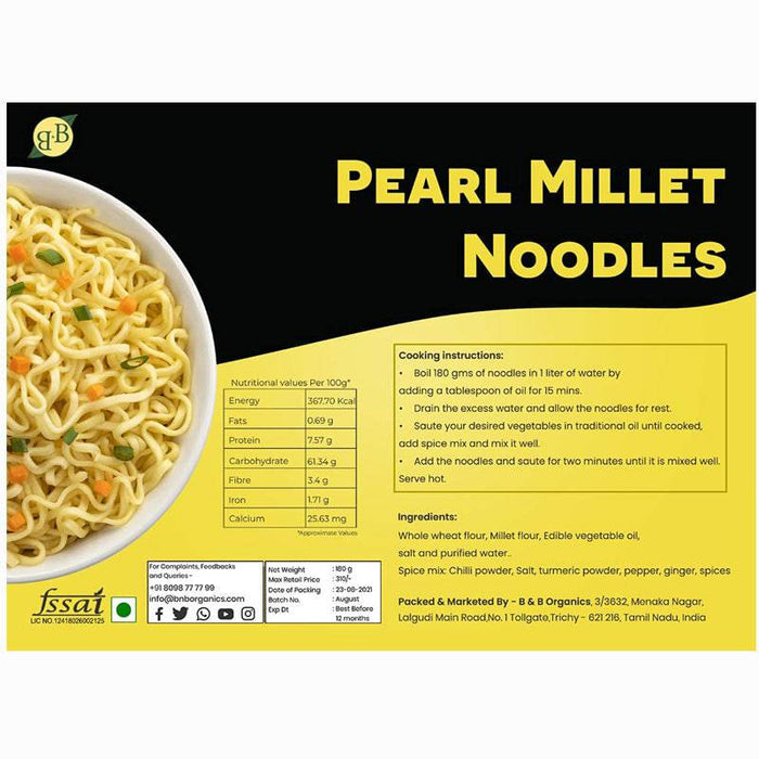 BNB Pearl Millet Noodles(Certified Organics) - 180 g