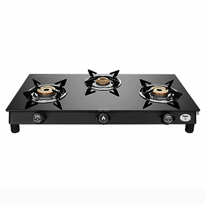 Preethi Blueflame Sparkle Power Duo 3 Burner Glass Top Gas Stove - (1 Pc)