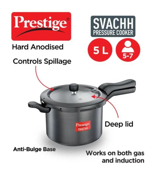 Prestige Svachh Pressure Cooker Black - 1 Pc ~ (5 L)