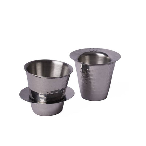 New Style Hammered Coffee Dabara Set of 2 - FromIndia.com