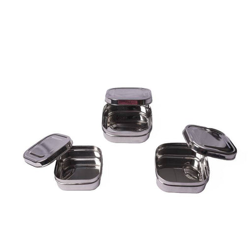 SS-Nested Square Snack Dabba Set Of 3 - FromIndia.com