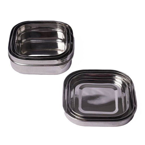 SS-Nested Square Snack Dabba Set Of 3 - FromIndia.com