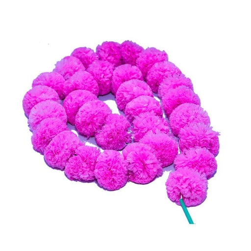 Artificial Marigold Flowers Garland For Decoration - Pink - Set of 2 - FromIndia.com