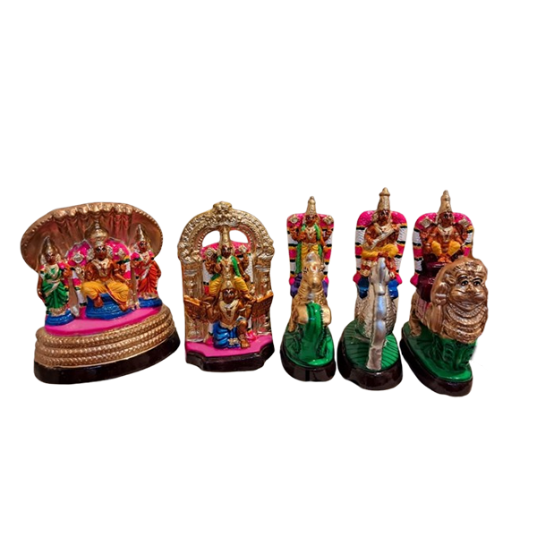 Paper Mache Bhramotsavam Set Golu Statue - 1 Feet