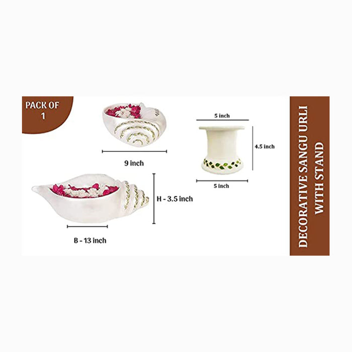 Terracotta Decorative Sangu Urli with Stand - FromIndia.com