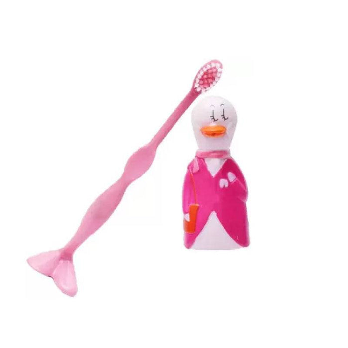 Duck Cartoon Toy manual Tooth Brush For Kids (Pink) - 1 pc