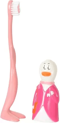 Duck Cartoon Toy manual Tooth Brush For Kids (Pink) - 1 pc