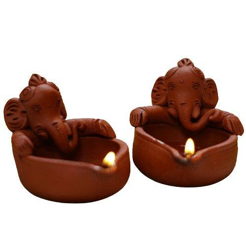 Kulturestreet Baby Ganesha - Diya (set of 2) - FromIndia.com