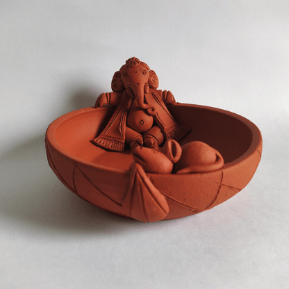 Kulturestreet Baby Ganesha & Mouse on a Coracle Boat - 1 pc