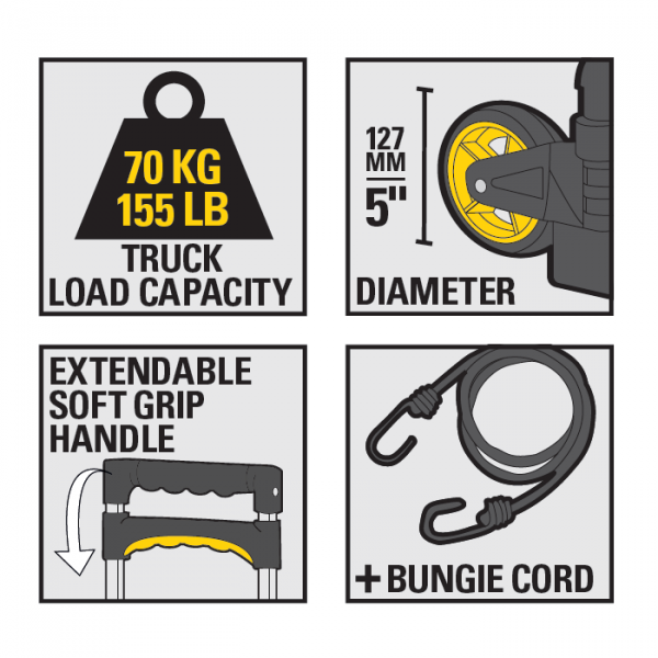 Stanley Foldable Hand Truck and Foldable Basket 25Kg Combo SXWTD FT509 - 1 Pc