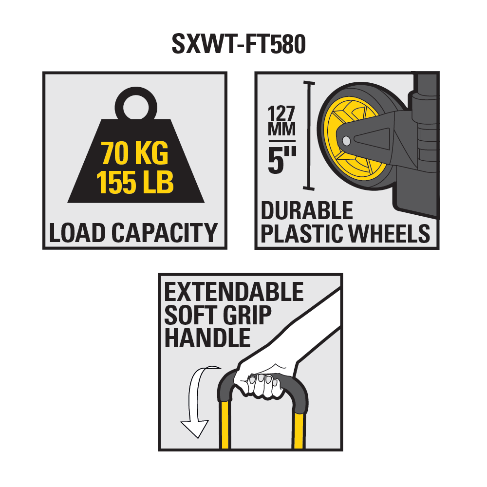 Stanley Folding Hand Truck 70Kg SXWTD FT580 - 1 Pc