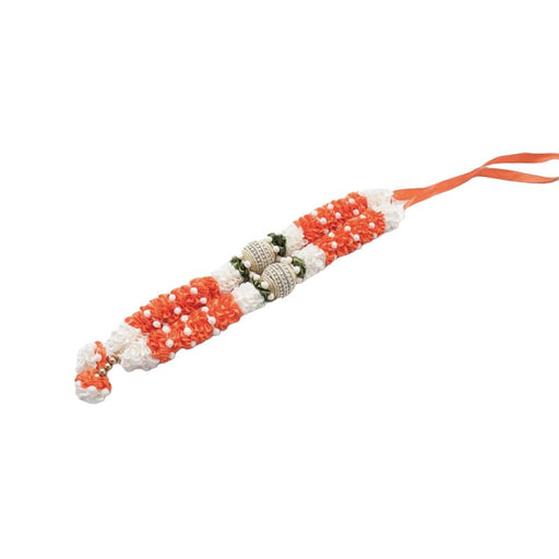 Ribbon Garland with Stone work - Orange - FromIndia.com