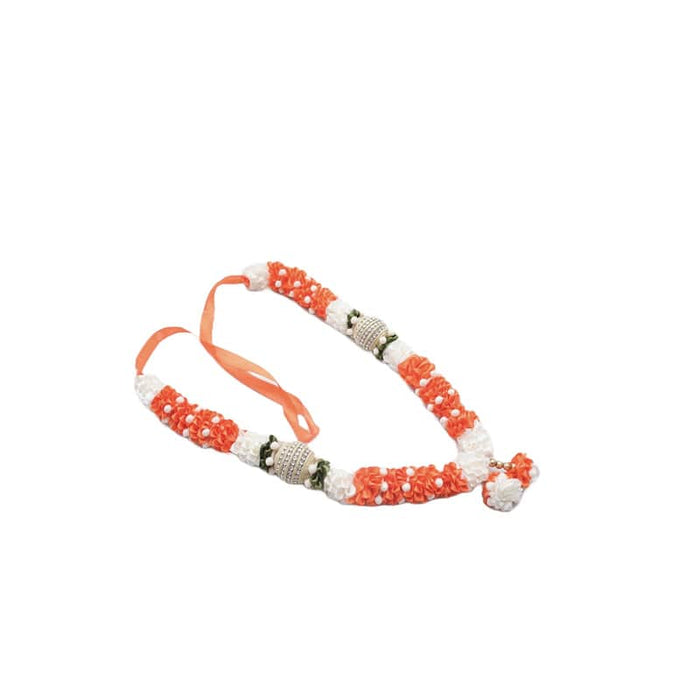 Ribbon Garland with Stone work - Orange - FromIndia.com