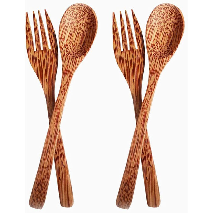 Dark Wood Cutlery (1 Spoon +1 Fork) - FromIndia.com