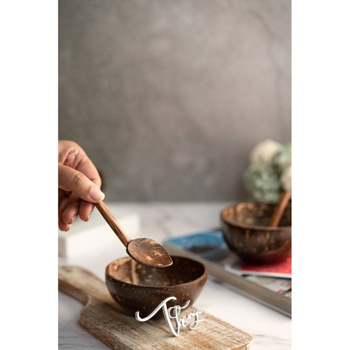 Coconut Shell Mini Bowl Set - 2 Bowl + 2 Spoon