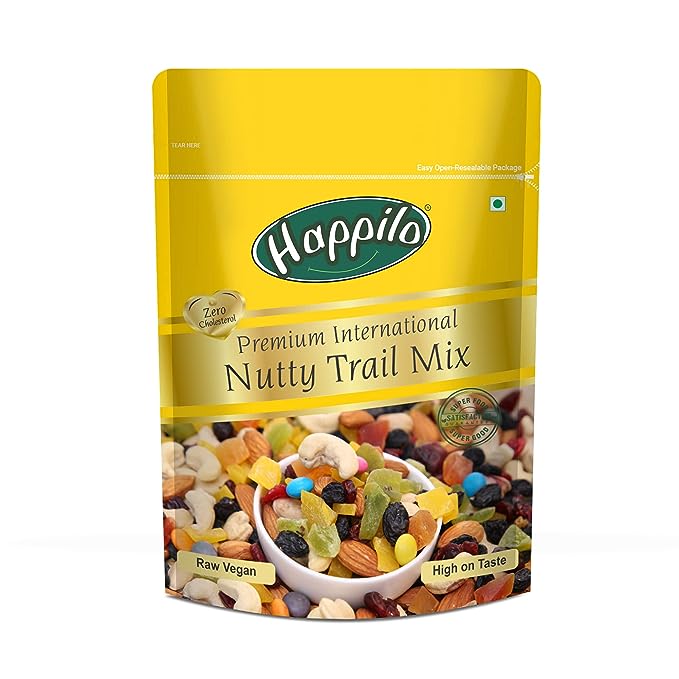 Happilo Premium International Nutty Trail Mix Dry Fruits Mix High Protein Snack Superfood Loaded with Protein Vitamins & Minerals - 180 g