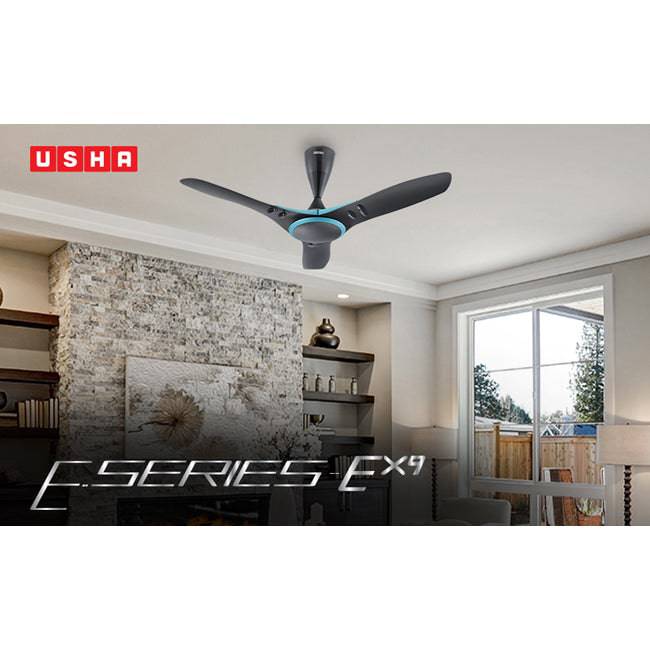 Usha EX9 Ceiling Fan 1200mm Moonlight Black - 1 Pc