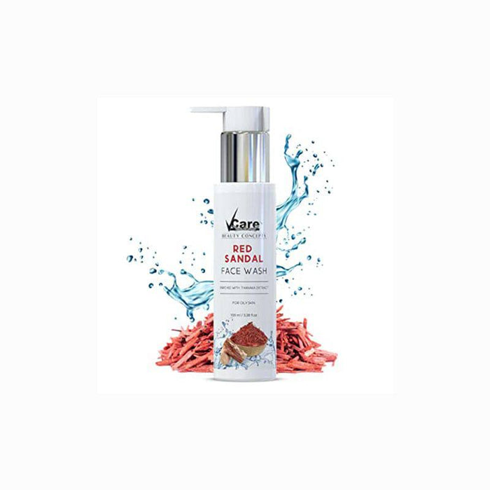 VCare Red Sandal Face Wash - 100ml - FromIndia.com