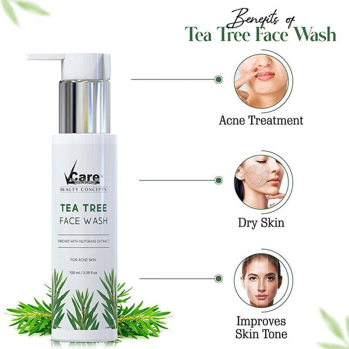 VCare Tea Tree Facewash-100ml - FromIndia.com