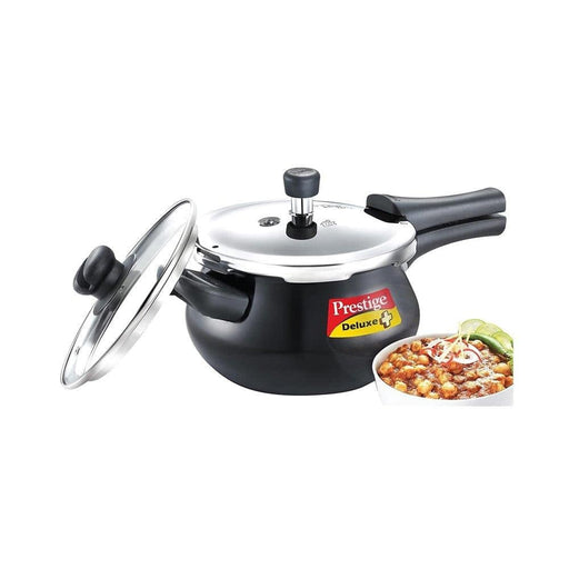 Prestige Deluxe Duo Plus Hard Anodised Handi Pressure Cooker with Glass lid 3L - FromIndia.com