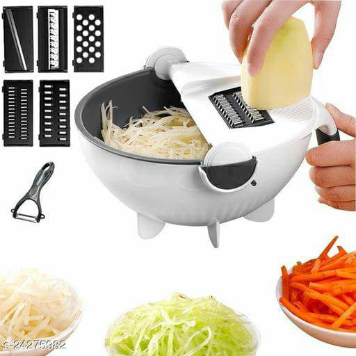 Plastic Vegetable Chopper With Drainer - 1 Pc
