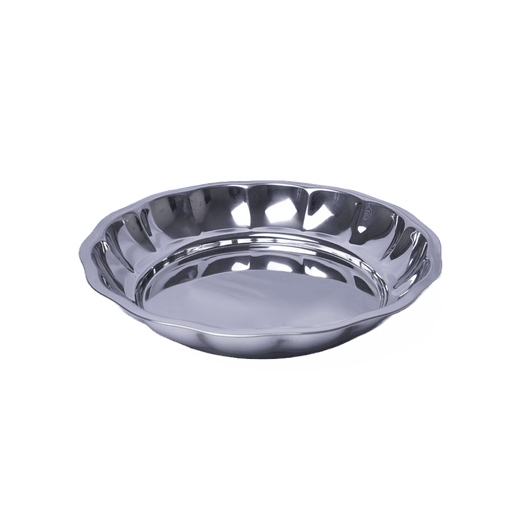 Stainless Steel Desiner Parath Plate Set of 2 - FromIndia.com