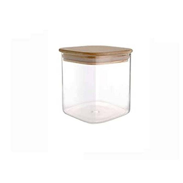 Cello Woody Cube Borosilicate Storage Jar - 600 ml