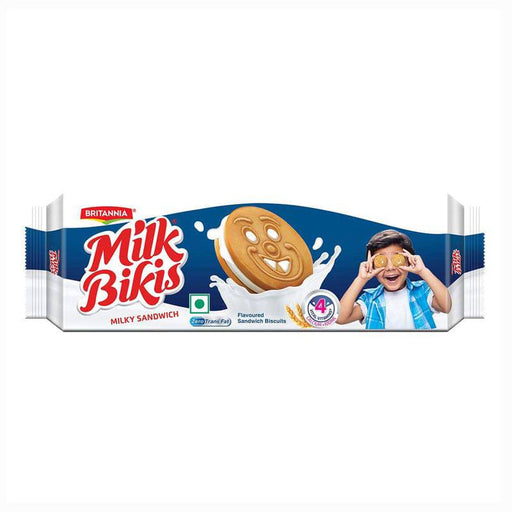 Britannia Milk Bikis Milky Sandwich Cookies 100gm - FromIndia.com