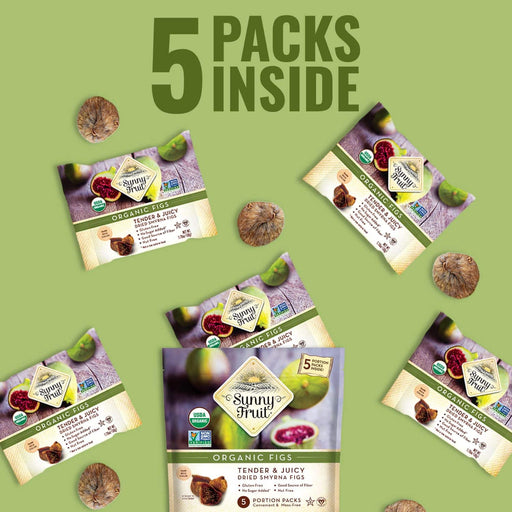 Sunny Fruit Organic Dried Figs (Certified ORGANIC) 250 g (5S x 50 g) - FromIndia.com