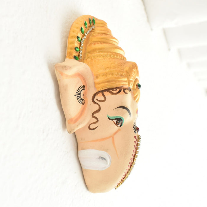 Wall Hanging Clay Ganesha Face Classic - 1 pc