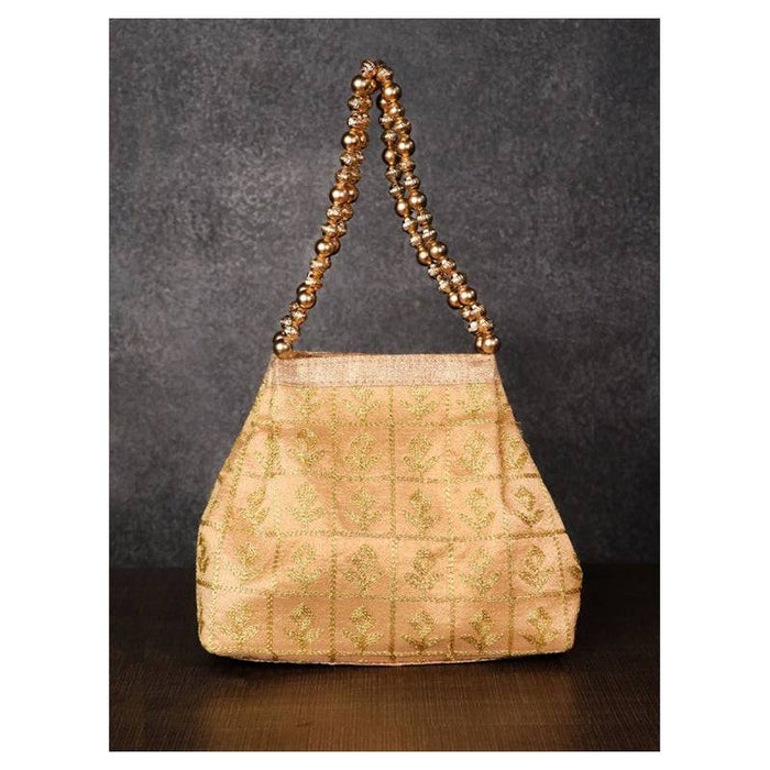 Mixed Colour Potli Bag with Golden Embroidery - FromIndia.com