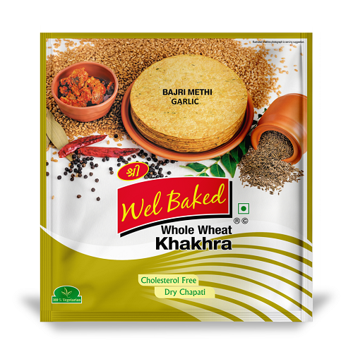 Wel Baked Whole Wheat Khakhra Bajra Methi Garlic - 200 g