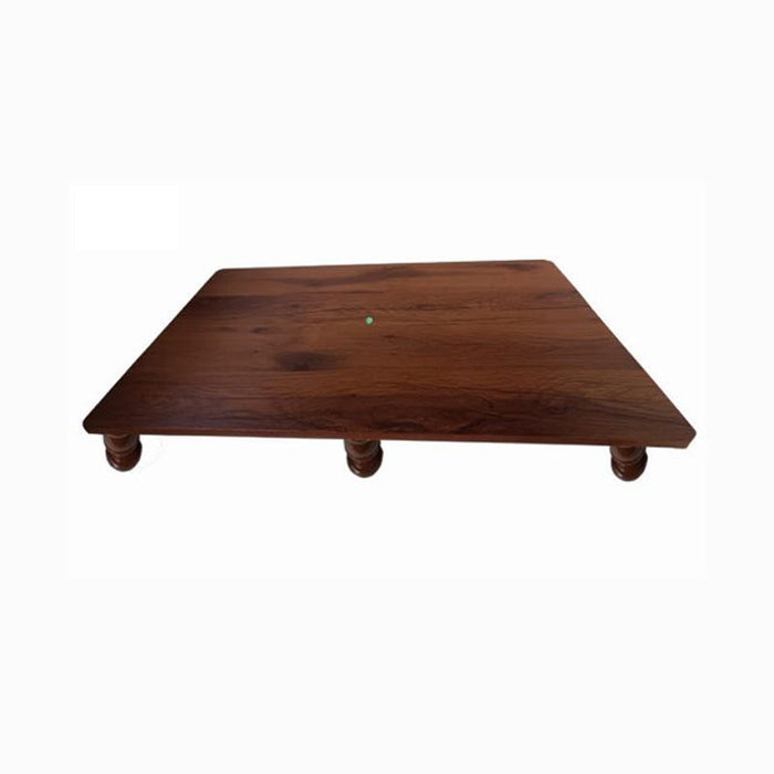 Wooden Pooja Stool Palagai Rectangle Teak Colour - 16 x 32 Inch